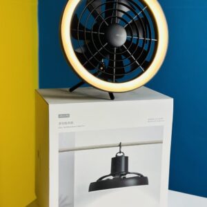JISULIFE FA17 Rechargeable Fan with LED Light and Table Tripod- White Color JISULIFE-FA17-