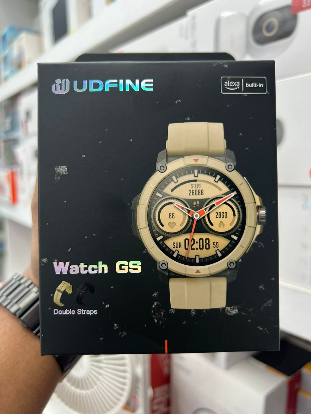 Udfine Watch GS 1.38″ HD Display Bluetooth Calling Alexa with GPS Smartwatch Double straps – Desert Yellow Color UDFINE-Watch-GS-