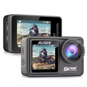 Ausek AT-S81TR Waterproof Dual Display 5K Action Camera With Filter ausek_at-s81tr_