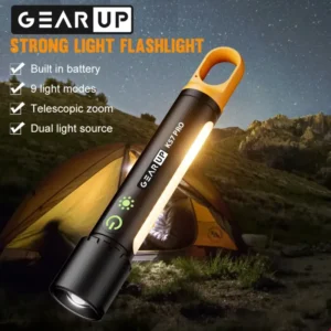 GearUP K57 Pro Rechargeable High Power Flashlight + Large COB Light GearUP K57Pro Flashlight