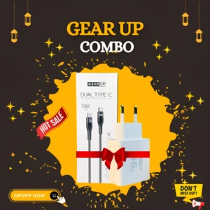GearUP GP007 45W Fast PD Charger & GearUP CC6015 Type-C to C 60W PD cable Combo GearUP GP007 45W Fast PD Charger & GearUP CC6015 Type-C to C 60W PD cable Combo