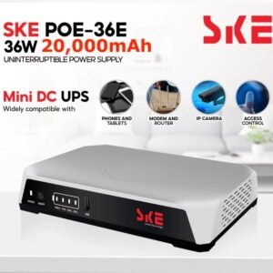 SKE POE-36E-LFP 20,000mAh Mini DC UPS – 36W High Power Backup with LiFePO4 Battery (5V/9V/12V 3A)